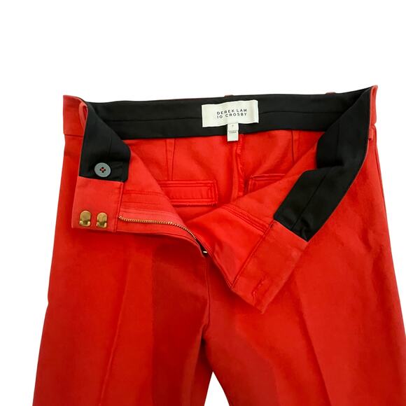 Derek Lam 10 Crosby Cropped Red Flare Pants Eyelet Hem  2P - Picture 6 of 12